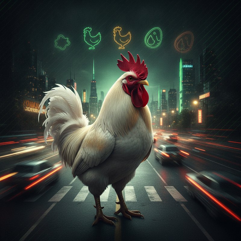 Chicken Road 2 - pollo bianco pronto ad attraversare la strada
